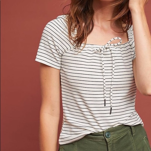 Anthropologie | Maeve Square Neckline Striped Top - Picture 1 of 4